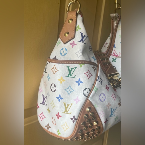 🏆LV Takashi Murakami Chrissie MM multicolor bag, Brass chain straps Limited Edt - Picture 7 of 14